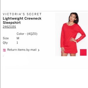🎉FINAL PRICE🎉VS Lightweight Crewneck Sleepshirt